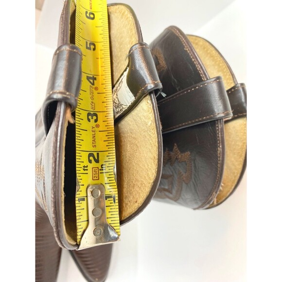 RUDEL BOTAS Brown Leather Western Boots Mens Size 26 EE/ Us 8 Mexico ❤️ - Picture 12 of 16